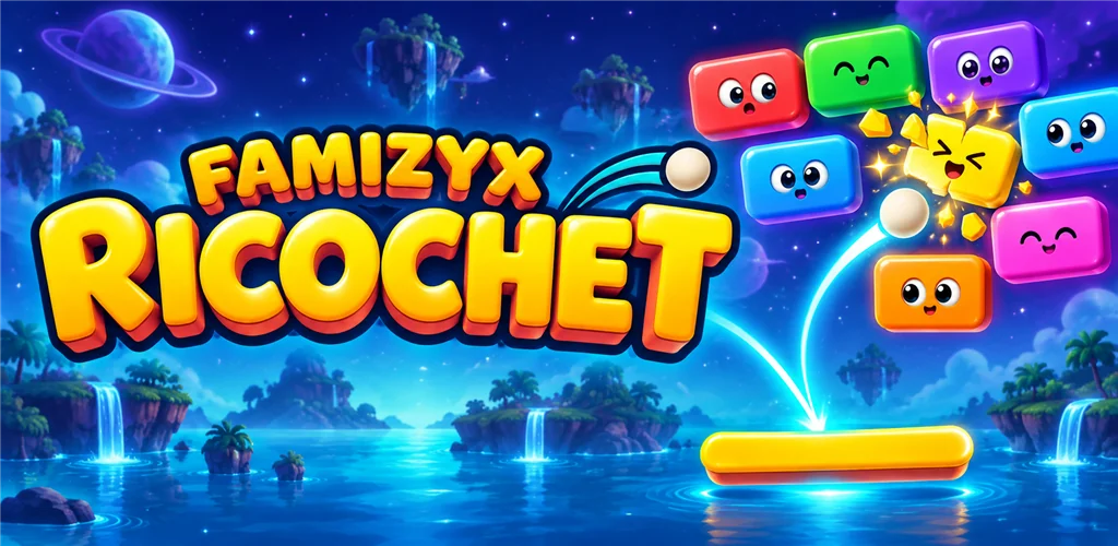 Famizyx Ricochet : un casse-briques coloré dans un décor cosmique